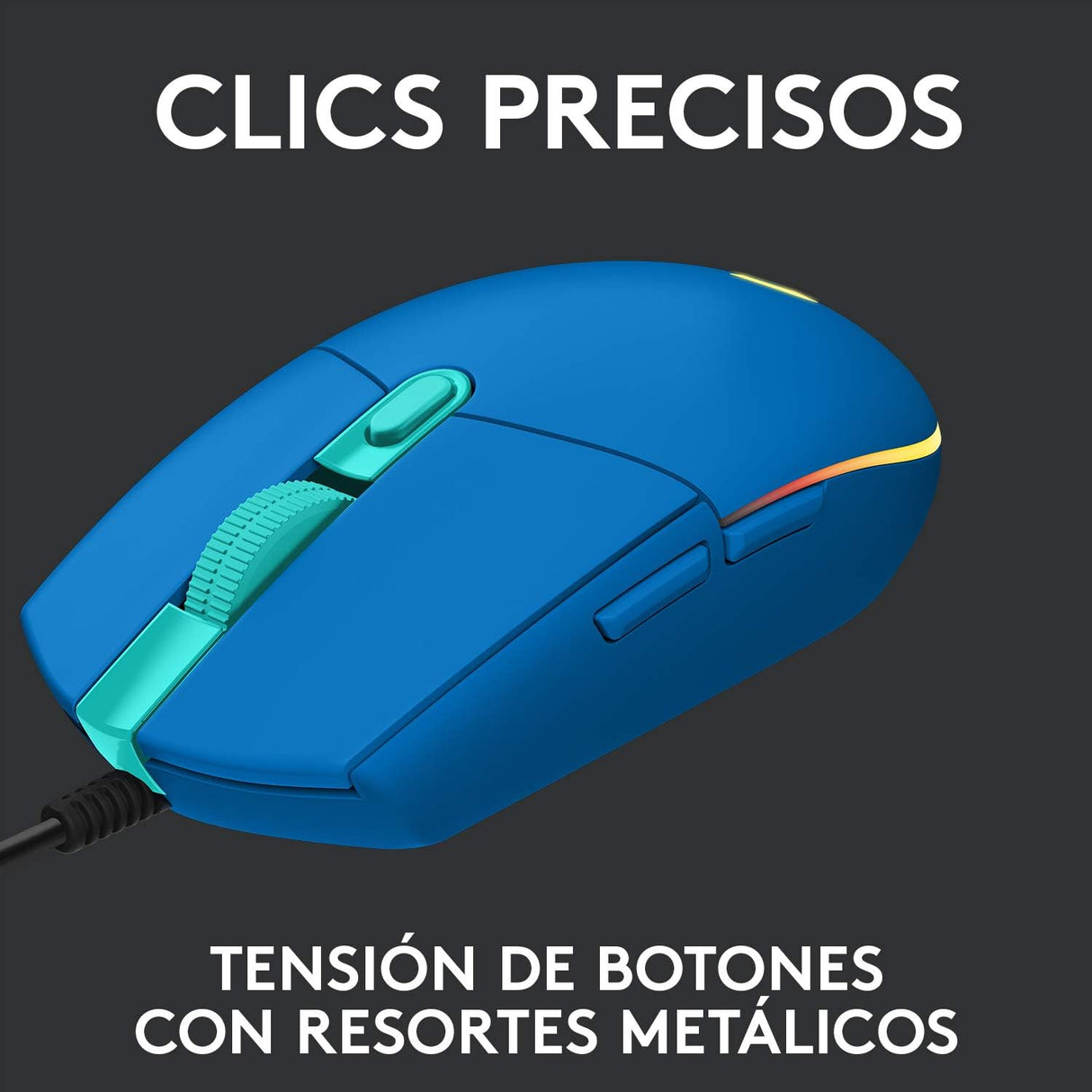 Mouse Lightsync Gaming Logitech G203 8000 DPI, 6 Botones, Azul - 910-005852 FullOffice.com 