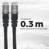 Intellinet Cable de Red Cat6a S/FTP, 30 cm, Negro Cable Negro 0,3 m Cat6a S/FTP (S-STP)