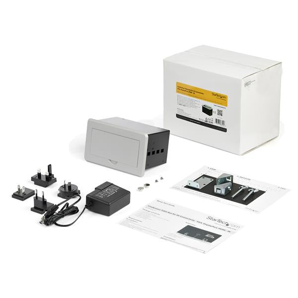 StarTech.com Caja de Conectividad de Audio y Vídeo para Mesas de Conferencia - 4K puentes de conferencia av 3840 x 2160 Pixeles 16:9 Si Plata
