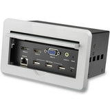 StarTech.com Caja de Conectividad de Audio y Vídeo para Mesas de Conferencia - 4K puentes de conferencia av 3840 x 2160 Pixeles 16:9 Si Plata