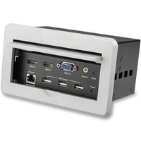StarTech.com Caja de Conectividad de Audio y Vídeo para Mesas de Conferencia - 4K puentes de conferencia av 3840 x 2160 Pixeles 16:9 Si Plata