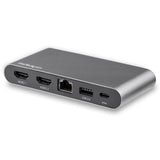 StarTech.com Docking Station USB C para 2 Monitores HDMI 4K - Entrega de Potencia de 100W Passthrough - GbE, Concentrador de 2 Puertos USB-A - Dock USB Tipo-C para Ordenador Portátil con Cable de 1m Laptop Alámbrico USB 3.2 Gen 1 (3.1 Gen 1) Type-C 1 1