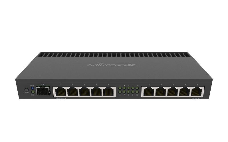RB4011iGS+RM, Ruteador 10xGEth, 1xSFP+ 10G, 4 núcleos 1.4Ghz 1GB RAM