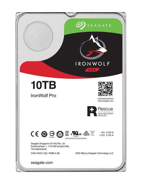 Seagate IronWolf Pro disco duro interno 10 TB 7200 RPM 256 MB 3.5" Serial ATA III