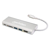 Manhattan Docking Station multiplicador de puertos USB Tipo-C 6 en 1 Laptop Alámbrico USB 3.2 Gen 2 (3.1 Gen 2) Type-C 2 1