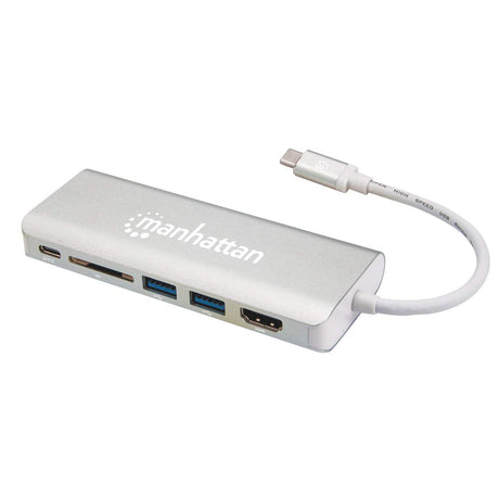 Manhattan Docking Station multiplicador de puertos USB Tipo-C 6 en 1 Laptop Alámbrico USB 3.2 Gen 2 (3.1 Gen 2) Type-C 2 1