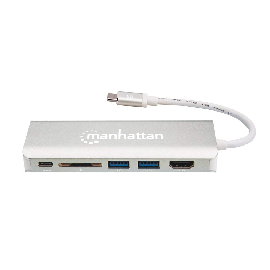 Manhattan Docking Station multiplicador de puertos USB Tipo-C 6 en 1 Laptop Alámbrico USB 3.2 Gen 2 (3.1 Gen 2) Type-C 2