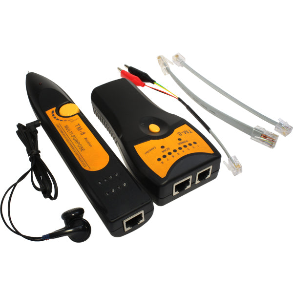 PROBADOR XCASE DE CABLES RJ45 RJ11 Y GENERADOR DE TONOS "POLLO"