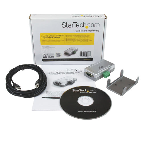 StarTech.com Adaptador Concentrador Hub 2 Puertos Serie Serial RS232 DB9 a USB con Retención Puerto COM Tarjetas y adapt