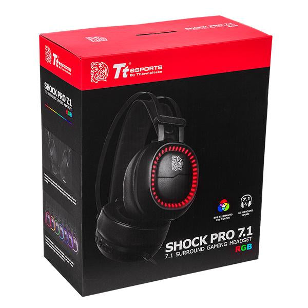 Thermaltake Shock Pro RGB 7.1 Auriculares Alámbrico Diadema Juego Negro, 20 - 20000 Hz