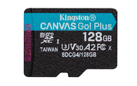 Kingston Technology 128GB microSDXC Canvas Go Plus Gen4 200R A2 U3 Paquete individual sin ADP Memorias flash 128 GB Micr