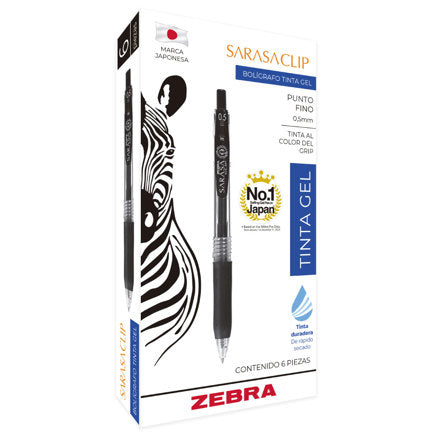 Zebra 808RJOFNC006 bolígrafos de punta redonda Bolígrafo retráctil con clip Negro Rojo 0,5 mm