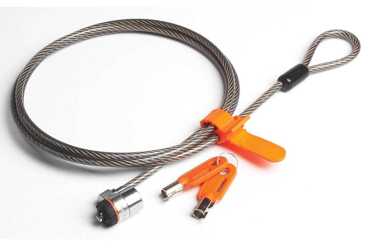Kensington Candado con llave para portátiles MicroSaver® Cable Negro, Gris Llave Barra en T Acero