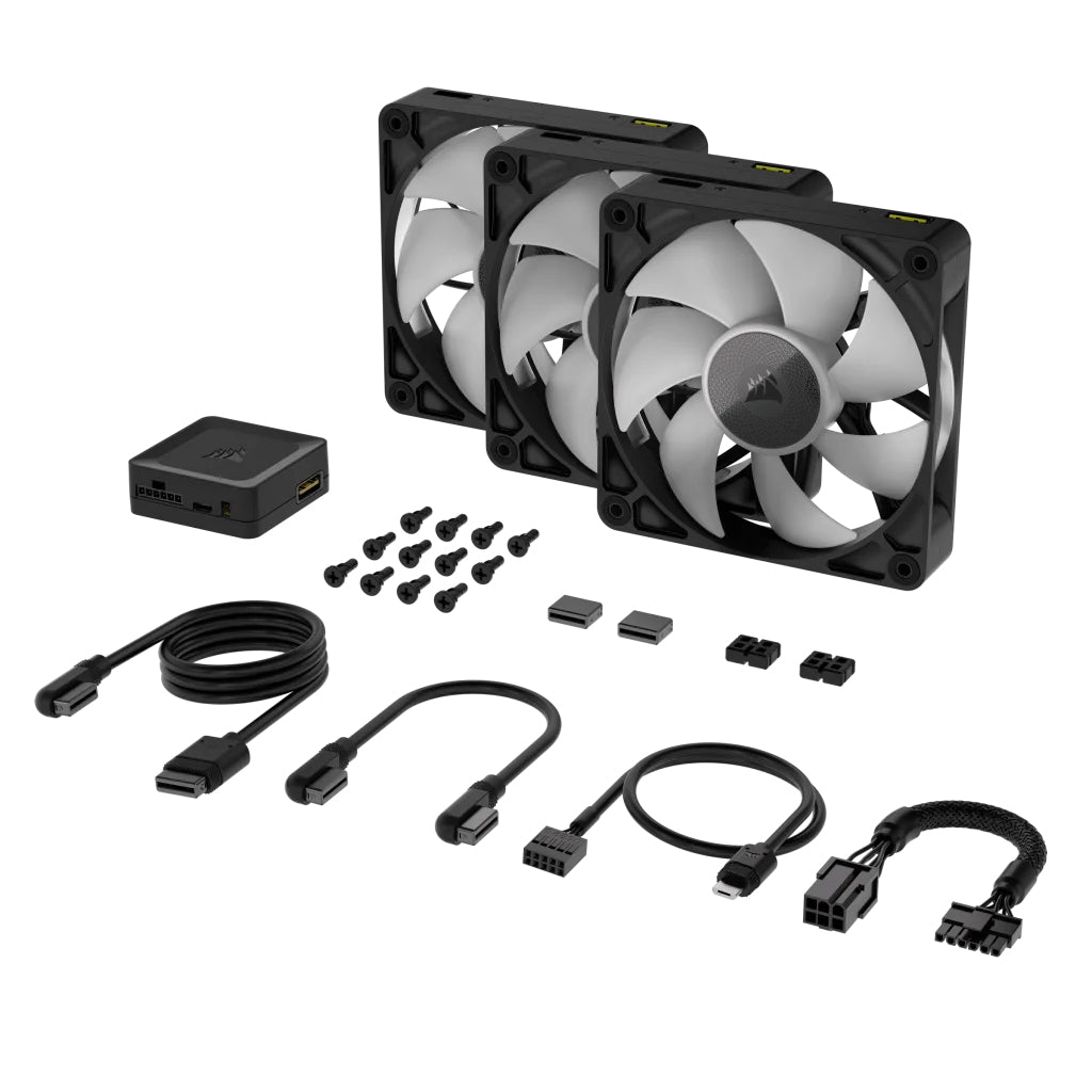 Corsair iCUE LINK RX120 RGB Gabinete de la computadora Ventilador 12 cm Negro 3 pieza(s), 400 RPM, 2100 RPM