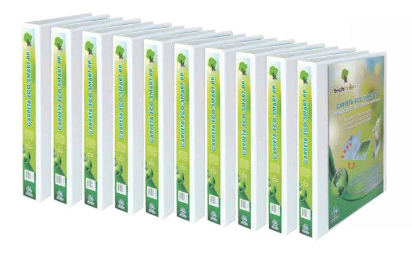 Techmakro KITCARP10-1ECO carpeta Caja de cartón, Cloruro de polivinilo (PVC) Blanco Carta, Folder de archivo convenciona