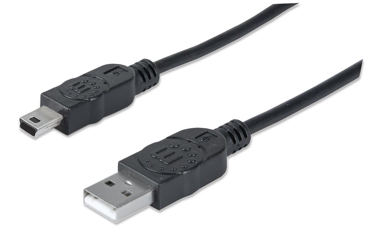 Manhattan Cable para Dispositivos USB Mini-B de Alta Velocidad Cable USB 2.0 USB A Mini-USB B Macho/Macho