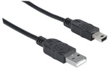 Manhattan Cable para Dispositivos USB Mini-B de Alta Velocidad Cable USB 2.0 USB A Mini-USB B Macho/Macho
