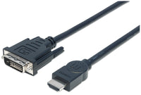 Manhattan Cable HDMI a DVI-D Cable Derecho Derecho Oro 3 m