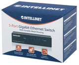 Intellinet Commutateur réseau (switch) Gigabit Ethernet 5 ports, format bureau, boîtier métal, IEEE 802.3az (Ethernet éco-énergétique), garantie de 3 ans dispositivo de redes 5 Gigabit Ethernet (10/100/1000) Toma de entrada de CC Si