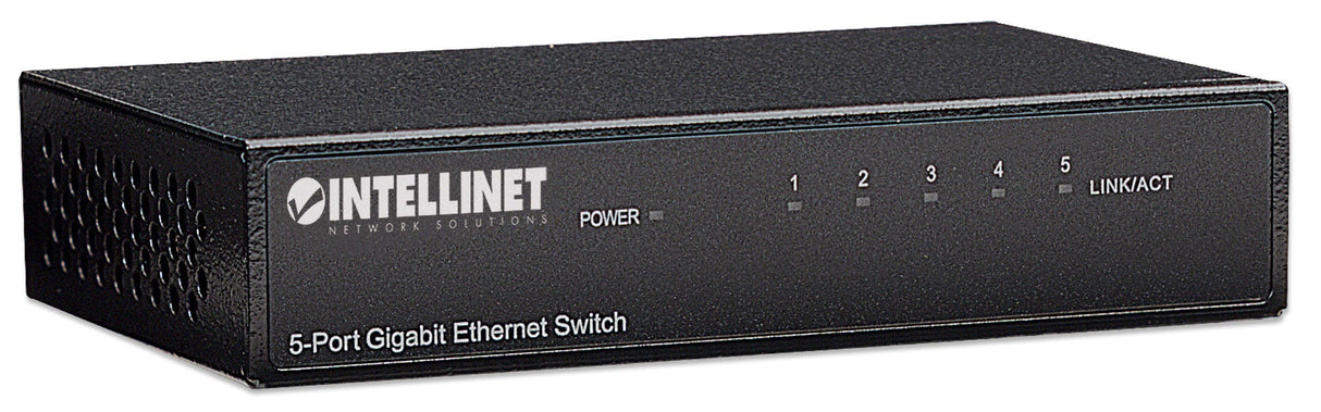 Intellinet Commutateur réseau (switch) Gigabit Ethernet 5 ports, format bureau, boîtier métal, IEEE 802.3az (Ethernet éco-énergétique), garantie de 3 ans dispositivo de redes 5 Gigabit Ethernet (10/100/1000) Toma de entrada de CC Si