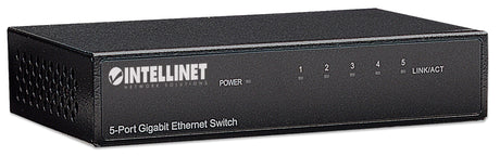 Intellinet Commutateur réseau (switch) Gigabit Ethernet 5 ports, format bureau, boîtier métal, IEEE 802.3az (Ethernet éco-énergétique), garantie de 3 ans dispositivo de redes 5 Gigabit Ethernet (10/100/1000) Toma de entrada de CC Si