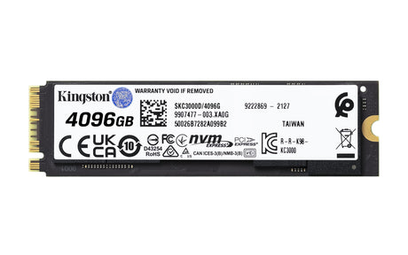 Kingston Technology 4096G KC3000 M.2 2280 NVMe SSD unidades internas de estado sólido 4 GB M.2 PCI Express 4.0 Si