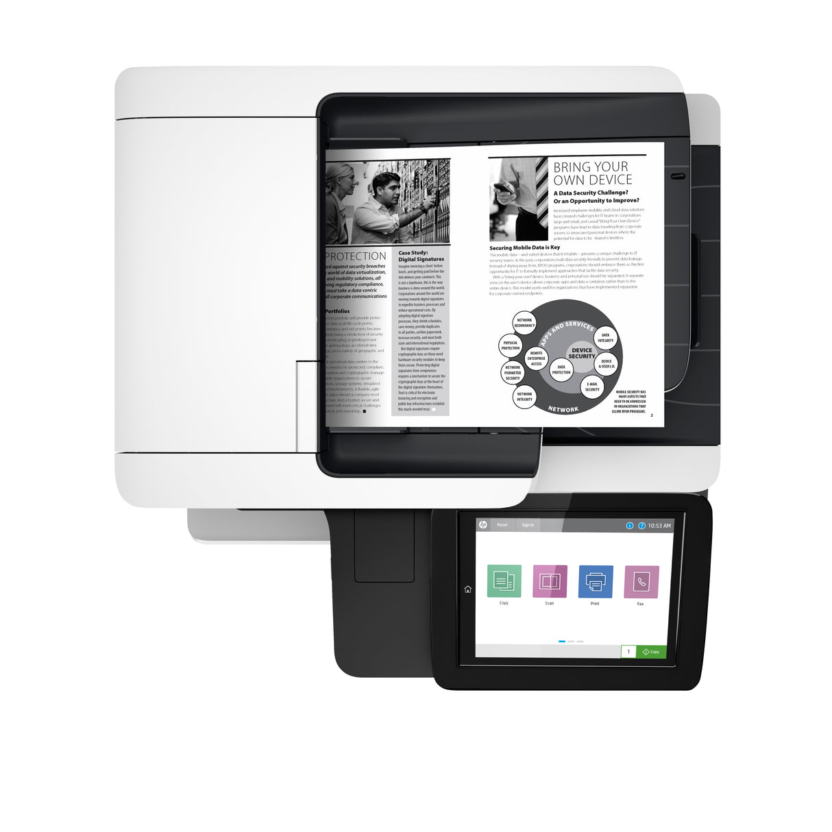 HP LaserJet Enterprise M528dn Conexiones inalámbricas Multifunction Blanco y negro Impresora, Copiadora, escáner; Doble cara
