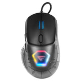 MOUSE GAME FACTOR MOG530, CARCASAS INTERCAMBIABLES, PIXART 3327, 12,000 DPI, RGB, USB, NEGRO
