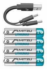 MITZU MLR-4XAA pila de uso doméstico Batería recargable AA Litio, 4 pieza(s), 1466 mAh