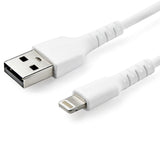 StarTech.com Cable Resistente USB-A a Lightning de 2 m Blanco - Cable de Alimentación y Sincronización USB Tipo A a Lightning con Fibra de Aramida Robusta - Con Certificación MFi de Apple - iPad/iPhone 12 Cable 2 m Lightning USB A Macho