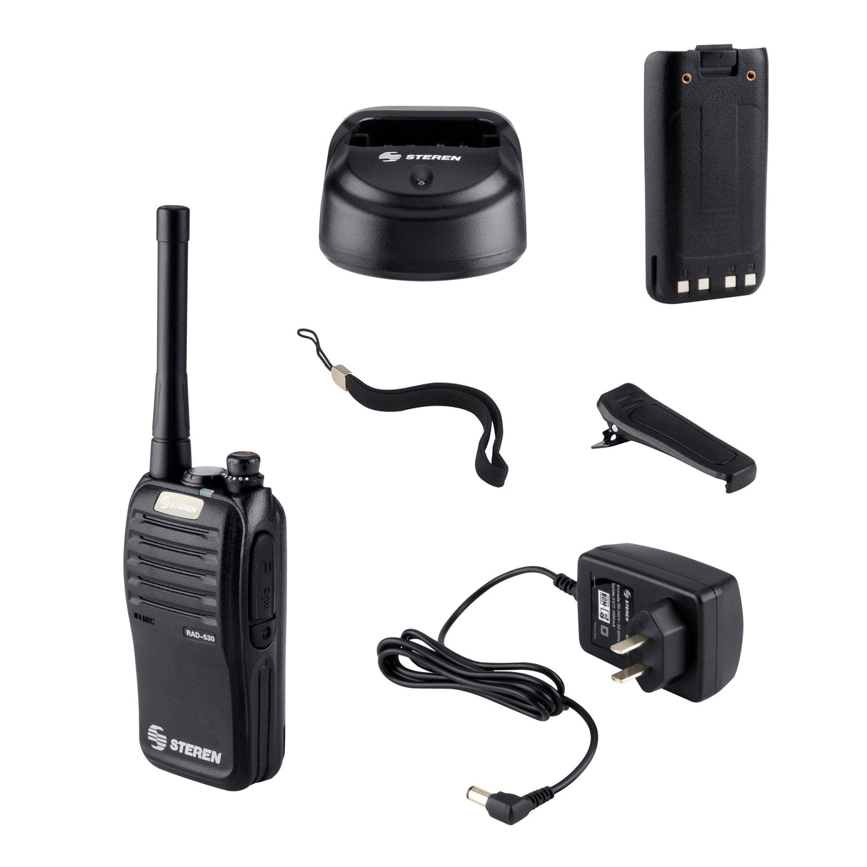 Steren RAD-530 radio de dos vías 16 canales 400 - 470 MHz Negro, Radio móvil profesional (PMR), 7000 m