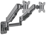 Manhattan Soporte de pared doble para TV/monitores (Articulado de gas), para pantallas de 17" a 32", Compatibilidad VESA: 75×75 y 100×100 mm (verifiqu