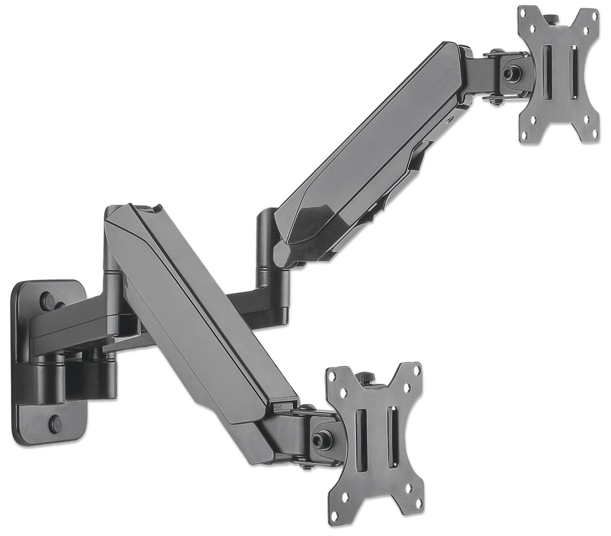 Manhattan Soporte de pared doble para TV/monitores (Articulado de gas), para pantallas de 17" a 32", Compatibilidad VESA: 75×75 y 100×100 mm (verifiqu