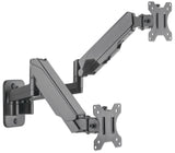 Manhattan Soporte de pared doble para TV/monitores (Articulado de gas), para pantallas de 17" a 32", Compatibilidad VESA: 75×75 y 100×100 mm (verifiqu