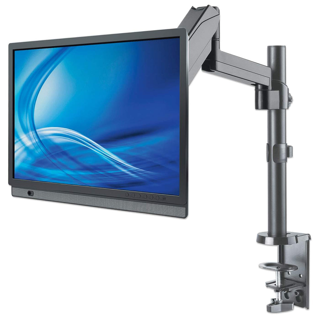 Soporte universal de pared para monitor MANHATTAN con pistón a gas,Soporta un monitor de 17