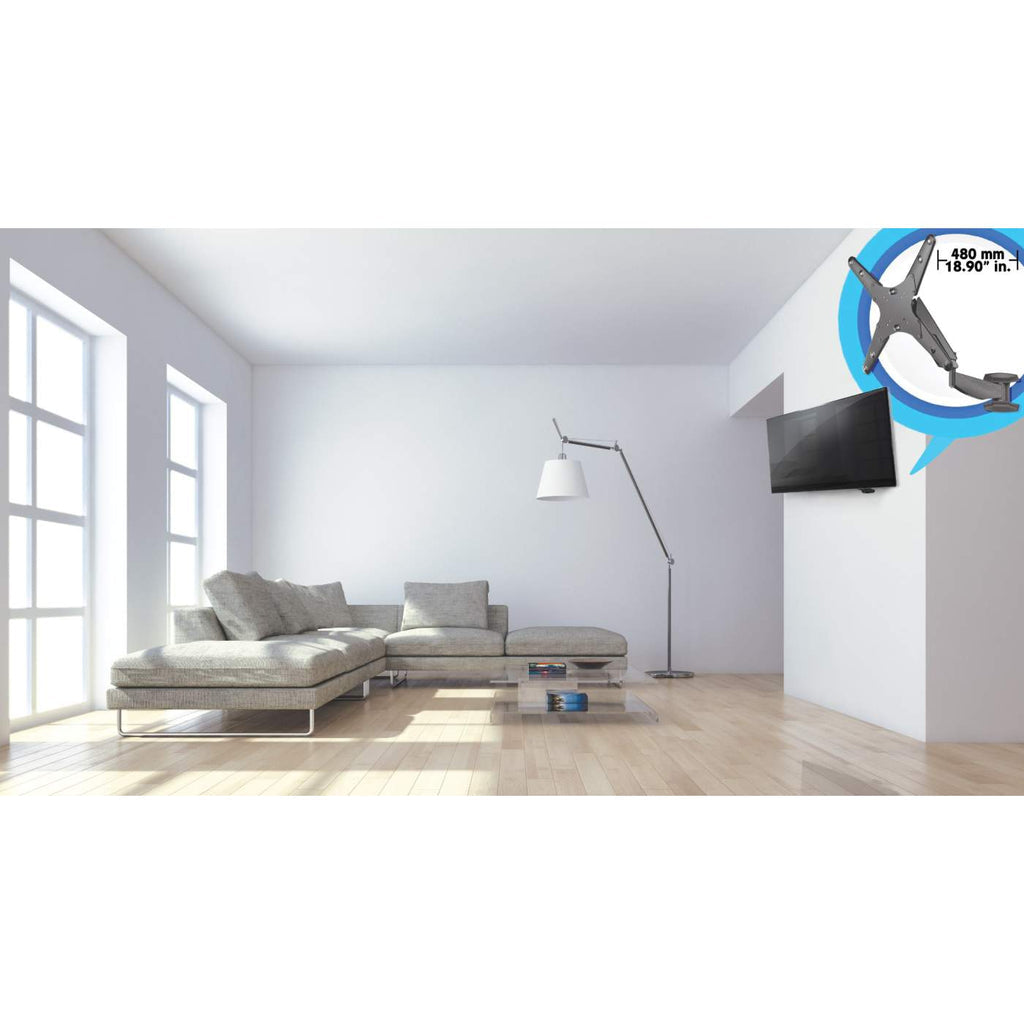 Manhattan Soporte universal de pared para TV, con pistón a gas Monitor Negro