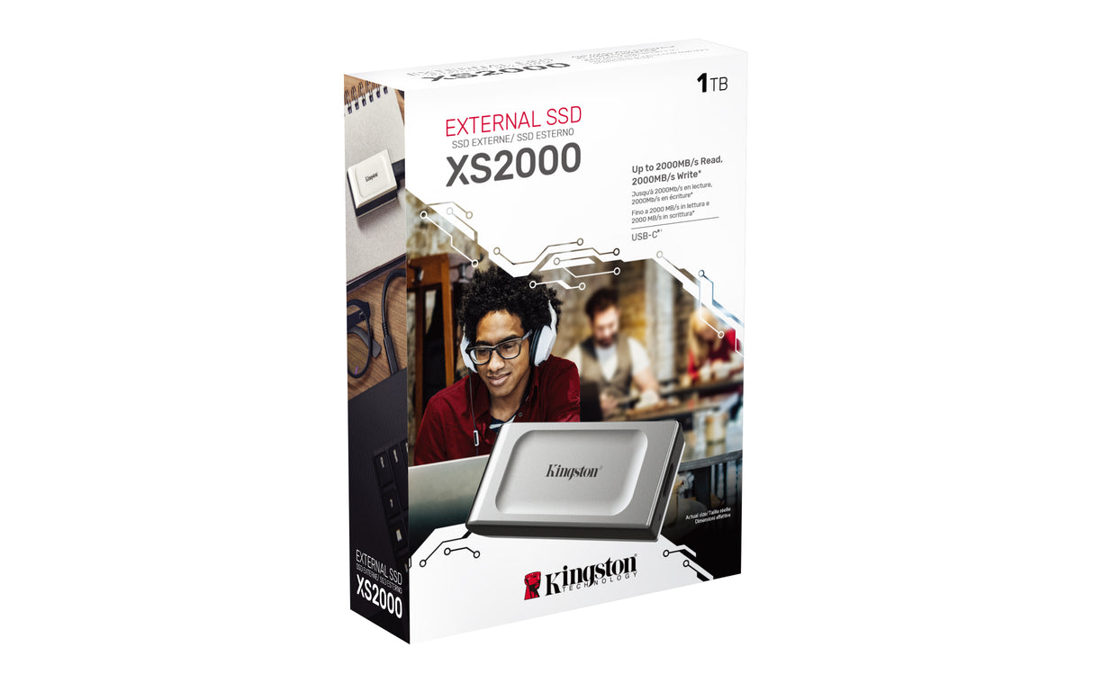 Kingston Technology 1000G SSD portátil XS2000 unidades externas de estado sólido 3D NAND 1 GB 2000 MB/s 2000 MB/s