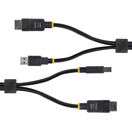 StarTech.com Cable KVM DisplayPort y USB 3.0 5Gbps de 1,8m - 4K 60Hz - Cable Combo DP 1.2 y USB para Switch Conmutador K