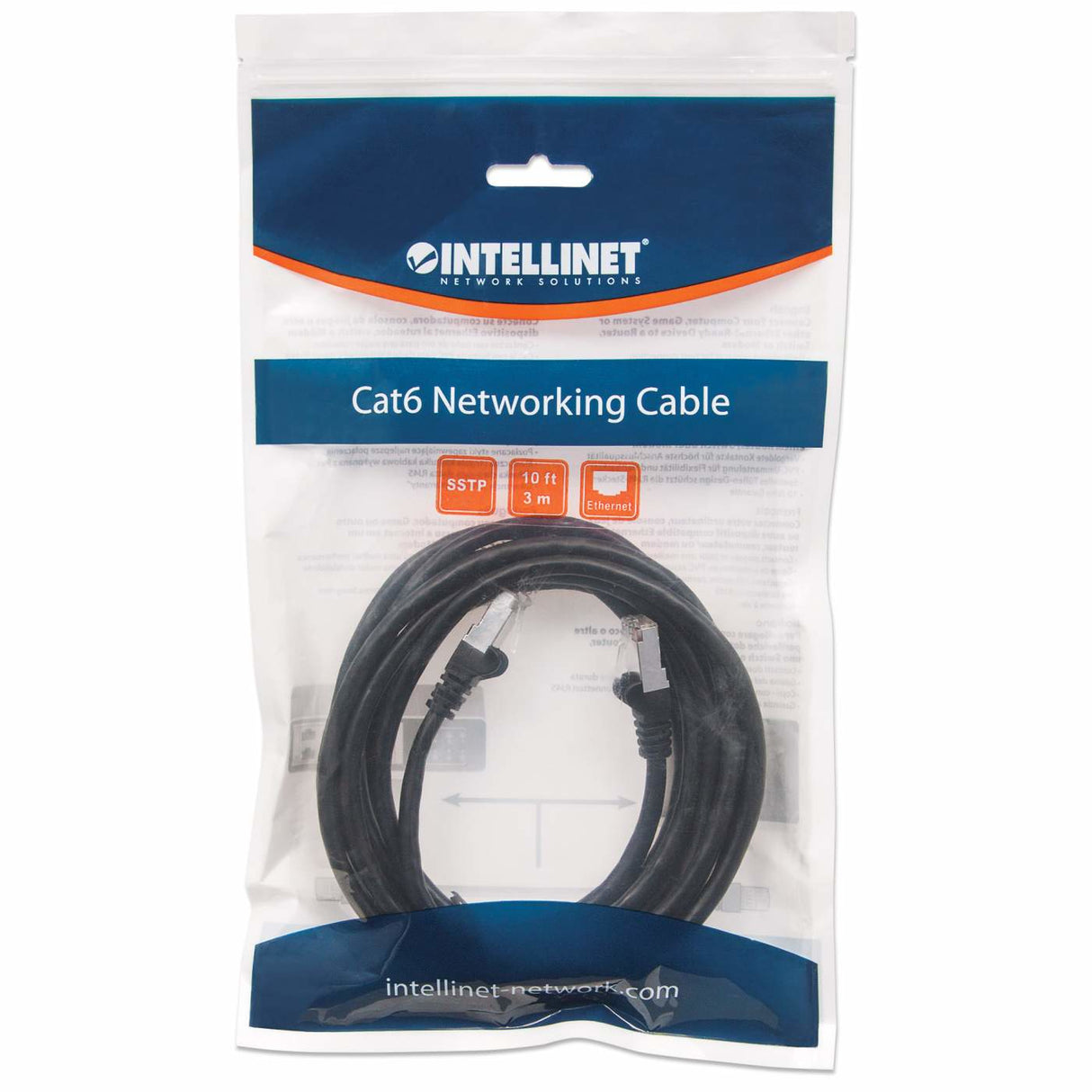 Intellinet Cable de Red Cat6a S/FTP, 3.0 m, Negro Cable Negro 3 m Cat6a S/FTP (S-STP)
