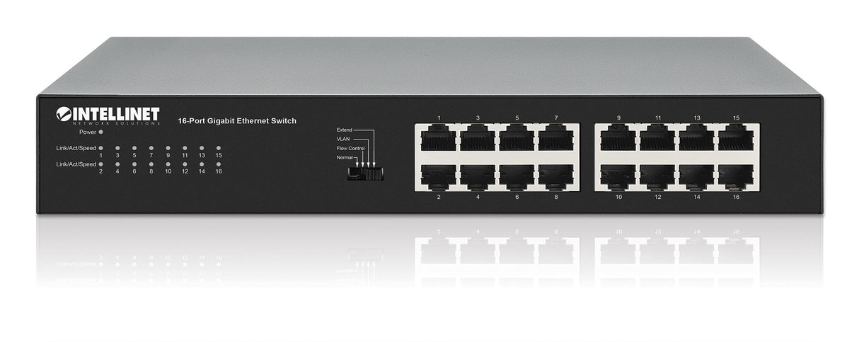 SWITCH INTELLINET GB 16 PTOS 19" Y DESKTOP METAL