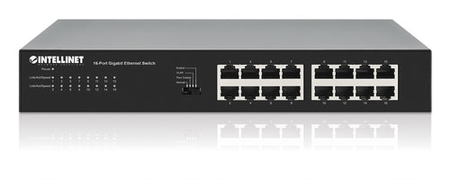 Intellinet Commutateur réseau (switch) Gigabit Ethernet 16 ports, Ethernet écoénergétique IEEE 802.3az, format bureau, é