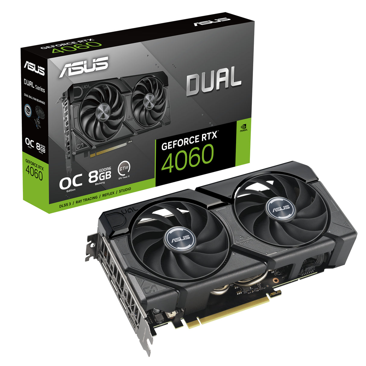 ASUS DUAL-RTX4060-O8G-EVO tarjetas gráficas Si 3072 NVIDIA GeForce RTX 4060