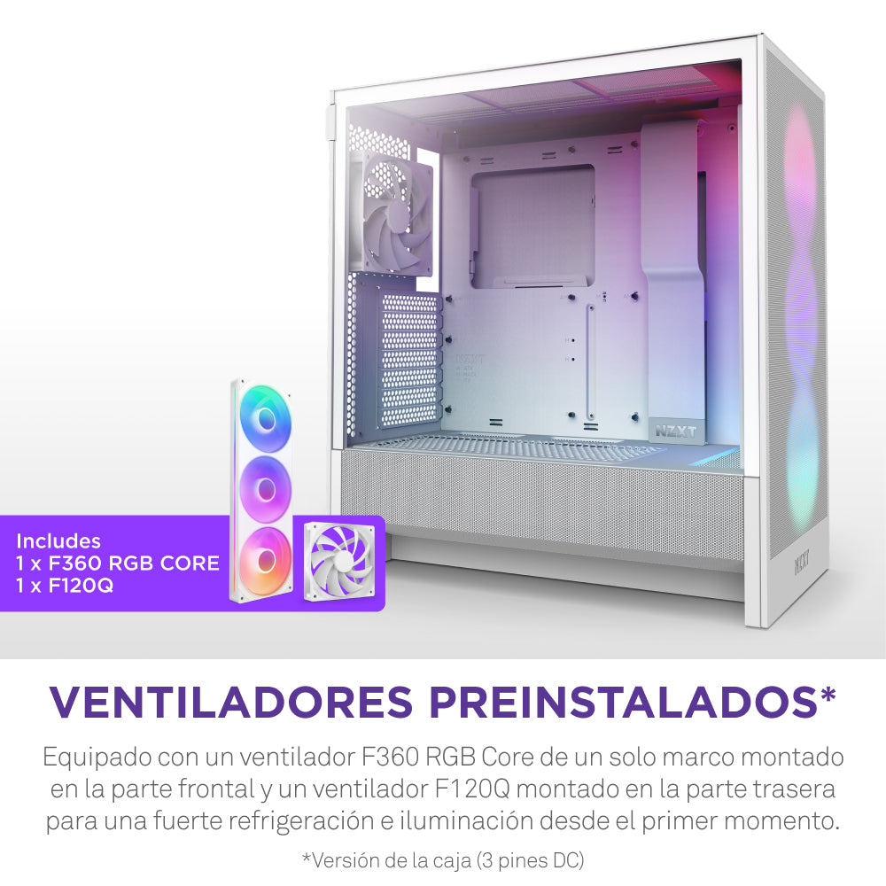 NZXT H5 Flow RGB Midi Tower Blanco