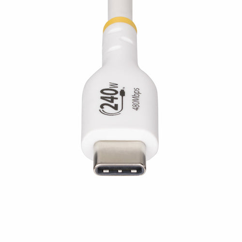 StarTech.com Cable de Carga para Portátil USB-C de 2m - Cable USB Tipo C USB 2.0 para Portátil - Blanco - Cable con Cert