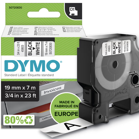 LM-Etiqueta Dymo LetraTag negro sobre bl