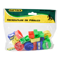Sacapuntas plastico Dietrix un orificio colores surtidos bolsa c/25