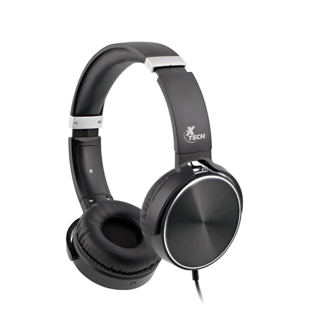 Xtech XTH-345 audífono y auriculare Auriculares Alámbrico Diadema Llamadas/Música Negro, 20 - 20000 Hz, 147 g