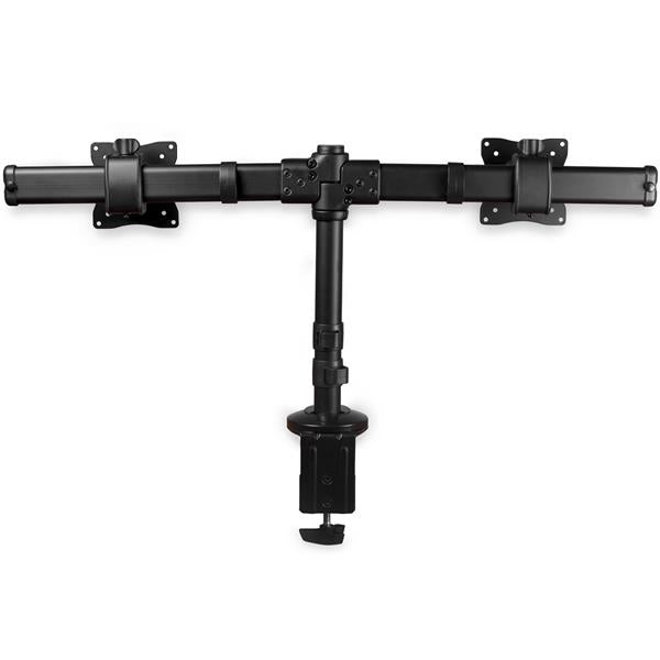 StarTech.com Brazo para Escritorio de Dos Monitores - con Barra Horizontal - Soporte de Mordaza/Ojal para Escritorio Monitor Negro