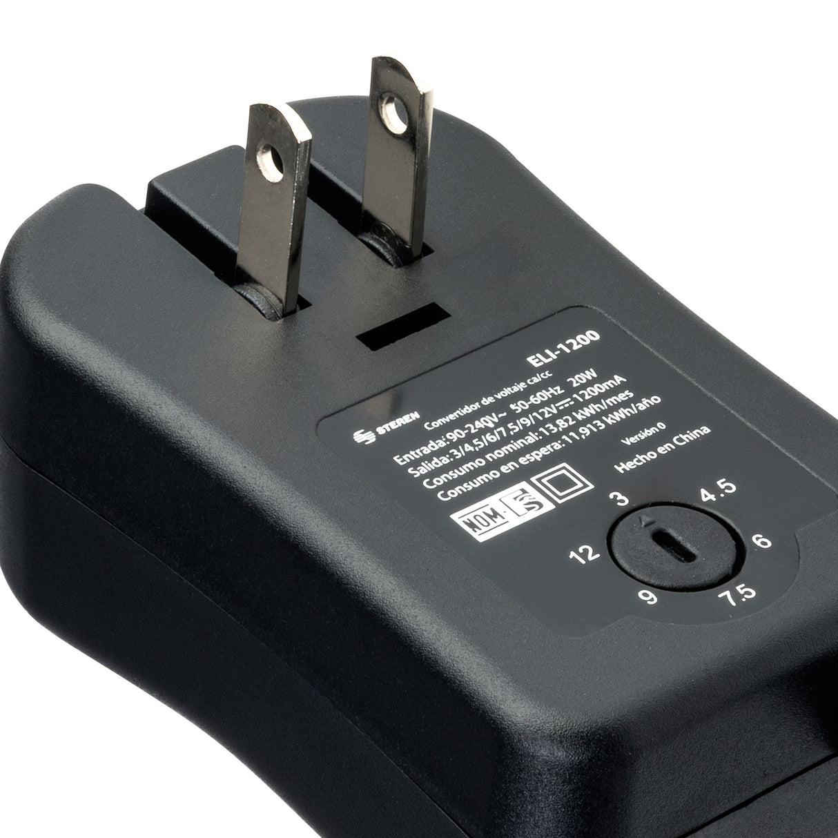 Steren ELI-1200 adaptador e inversor de corriente Interior 20 W Negro
