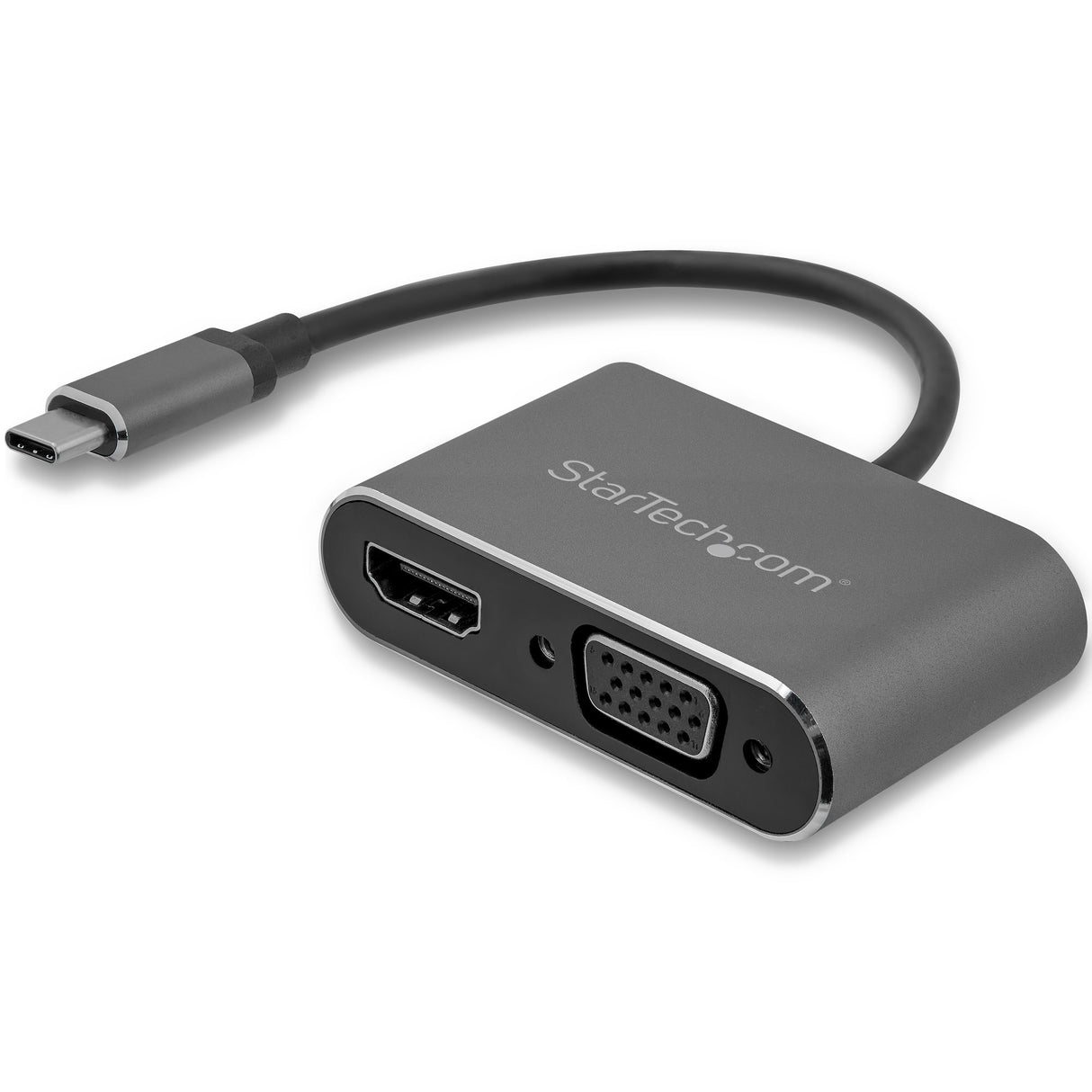 StarTech.com Adaptador USB-C a VGA y HDMI - 2en1 - 4K 30Hz - Gris Espacial - Adaptador Gráfico Externo USB Tipo C adaptadores gráficos usb USB Tipo C Macho Derecho Si